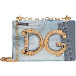 Bolsos satchel azules de algodón plegables con logo Dolce & Gabbana para mujer 