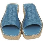 Sandalias azules de cuero de cuña con tacón de cuña con tacón de 3 a 5cm talla 39 para mujer 