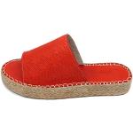Sandalias rojas de cuero de cuña con tacón de 3 a 5cm talla 36 para mujer 