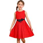 Vestidos rojos de encaje de fiesta infantiles informales de encaje 5 años para niña 