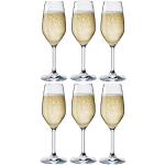 Copas transparentes de vidrio de champagne de 240 ml Bormioli Rocco en pack de 6 piezas 