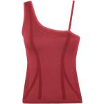 Camisetas deportivas rojas de poliamida rebajadas asimétrico talla L de materiales sostenibles para mujer 