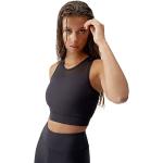 Sujetadores deportivos negros de tejido de malla rebajados asimétrico talla L de materiales sostenibles para mujer 