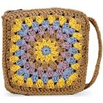 Bolsos amarillos de moda con crochet para mujer 