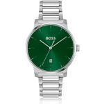 Relojes verdes de acero inoxidable de pulsera con correa de plata HUGO BOSS BOSS 