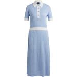 Vestidos azules de lino de lino manga corta HUGO BOSS BOSS talla XL para mujer 