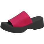 Pantuflas botines rojas de cuero de verano de punta abierta informales talla 36 para mujer 
