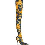 Botas altas amarillas de piel rebajadas floreadas Balenciaga con motivo de flores talla 39 de materiales sostenibles para mujer 