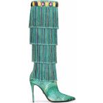 Botas altas verdes de poliester metálico Dolce & Gabbana con flecos talla 39 para mujer 