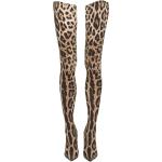 Botas altas marrones de cuero leopardo Dolce & Gabbana talla 38 para mujer 