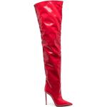 Botas altas rojas de goma rebajadas con tacón más de 9cm arrugadas LE SILLA talla 38 para mujer 
