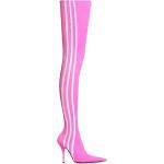 Botas altas rosas de piel con tacón más de 9cm con logo Balenciaga talla 39 para mujer 