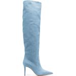 Botas altas azules celeste de piel con tacón de 7 a 9cm talla 39 para mujer 