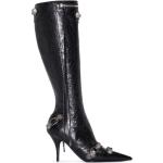 Botas negras de cuero de piel  con cremallera con tacón más de 9cm Balenciaga con flecos talla 39 para mujer 