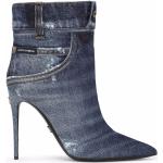 Botines azules de algodón de piel Dolce & Gabbana talla 37 para mujer 