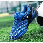Zapatillas azules de cuero de fútbol sala para hombre 
