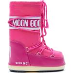 Botas planas rosas de goma con cordones con logo Moon Boot talla 23 para mujer 