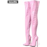 Botas altas rosas con cremallera con tacón más de 9cm talla 40 para mujer 