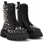 Botas negras de goma de piel  con cremallera militares Dolce & Gabbana con tachuelas talla 37 para mujer 