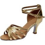 Sandalias doradas de cuero tipo botín de invierno de punta abierta con flecos talla 41 para mujer 