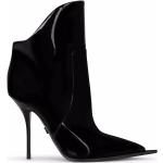 Botines negros de poliester de piel rebajados con tacón más de 9cm Dolce & Gabbana talla 38,5 para mujer 