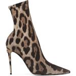Botines marrones de cuero de leopardo leopardo Dolce & Gabbana talla 39 para mujer 