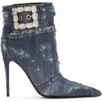 Botines azules de algodón de piel con logo Dolce & Gabbana talla 40,5 para mujer 
