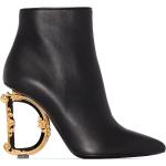 Botines negros de cuero con cremallera Dolce & Gabbana talla 41 para mujer 