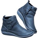 Sandalias azules tipo botín con cremallera vintage talla 37 para mujer 