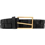 Cinturones negros de cuero con hebilla  largo 85 vintage con logo Bottega Veneta talla L para mujer 