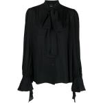 Camisas negras de viscosa cuello Mao manga larga PINKO talla XL para mujer 