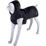 BOXEUR DES RUES Dog Collection - Abrigo Impermeable para Perros con Capucha Desmontable Unisex - Adulto, Negro, 43 cm