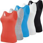 Camisetas grises de poliester de tirantes  tallas grandes sin mangas informales talla XL en pack de 5 piezas para mujer 