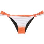 Bragas de bikini naranja de poliamida Tie dye con trenzado para mujer 