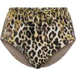 Bikinis marrones de poliamida talle alto rebajados leopardo con lazo talla XS para mujer 