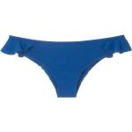 Bragas de bikini azules de poliamida con volantes para mujer 
