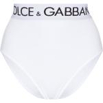 Bragas altas blancas de algodón con logo Dolce & Gabbana para mujer 
