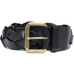 Cinturones negros de piel con hebilla  con logo Ralph Lauren Polo Ralph Lauren con trenzado talla XS para mujer 