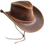 Brandslock Sombrero de Estilo Vaquero Australiano de ala Ancha de Estilo para Hombre (Marron, XXL)