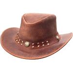 Brandslock Sombrero de Estilo Vaquero Australiano de ala Ancha de Estilo para Hombre (Camello, L)