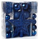 Estrellas azules de plástico de Navidad 