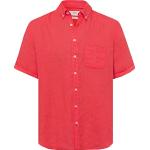 BRAX Style Dan U Linen Garment Dye Camisa de Hombre de Lino de Verano con Cuello de botón hacia Abajo, Rojo sandía, XXL