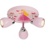 BRILLIANT lámpara Princess LED spot roundel 3flg rosa | 3x LED-PAR51, GU10, lámparas reflectoras LED de 3W incluidas, (250lm, 3000K) | Escala A ++ a E | Cabezas giratorias