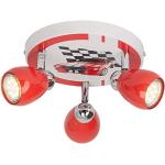 Lámpara BRILLANTE Racing LED Spot Rondell 3flg rojo/blanco-negro | 3x LED-PAR51, GU10, lámparas reflectoras LED de 3W incluidas, (250lm, 3000K) | Escala A ++ a E | Cabezas giratorias