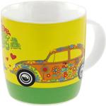 BRISA VW Collection - Taza de café/té Volkswagen Beetle Escarabajo para hogar, camping y actividades al aire libre (Flores).