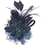 Pins azules de perlas vintage floreados para mujer 