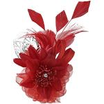 Pins rojos de perlas vintage floreados para mujer 