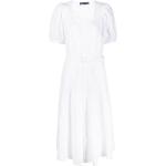 Vestidos blancos de poliester de lino rebajados con escote cuadrado Ralph Lauren Polo Ralph Lauren para mujer 