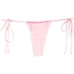 Bragas de bikini rosas de spandex con bordado para mujer 