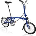 Brompton C Line Utility - 3-Speed - High Bar - Extended Seatpost - 16 Bicicleta Plegable - 2022 - picadilly blue matt